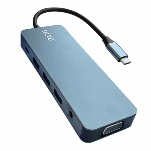 Lazos Type-C 変換アダプター 11in1 シルバー L-CH11 マルチ ハブ hub Type-Cポート HDMIポート LAN ポート『送料無料（一部地域除く）』の通販は 5,980円