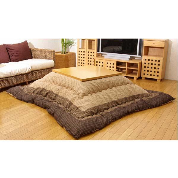 『代引不可』イケヒコ ゆかり こたつ厚掛け布団 ブラウン 205×285cm [ こたつ こたつ布団 厚掛け 和モダン しじら織 ] 『返品不可』『送料無料（一部地域除く）』