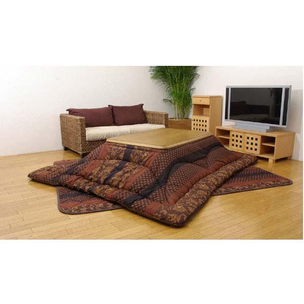 『代引不可』イケヒコ 万葉 こたつ厚掛け・敷布団セット 205×245cm ブラウン [ こたつ こたつ布団 敷布団 セット ] 『返品不可』『送料無料（一部地域除く）』