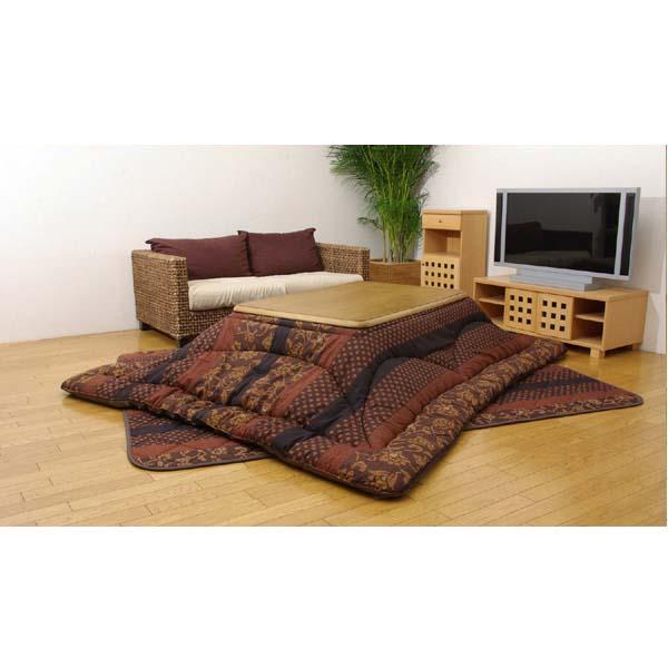 『代引不可』イケヒコ 万葉 こたつ厚掛け・敷布団セット 205×345cm ブラウン [ こたつ こたつ布団 敷布団 セット ] 『返品不可』『送料無料（一部地域除く）』
