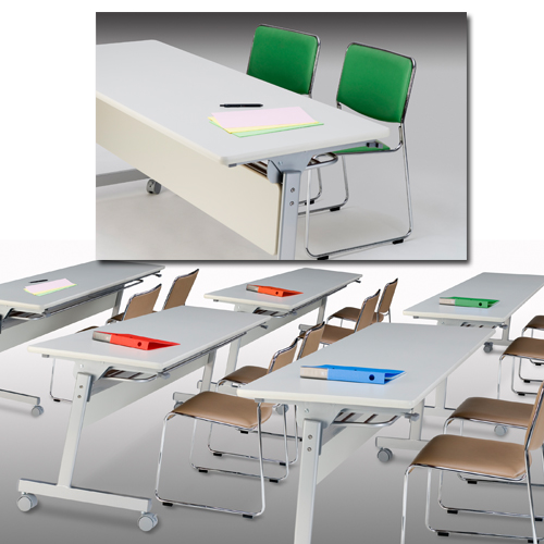 『代引不可』タック 跳ね上げ式会議テーブル KS1560-NN 『返品不可』『送料無料（一部地域除く）』_2