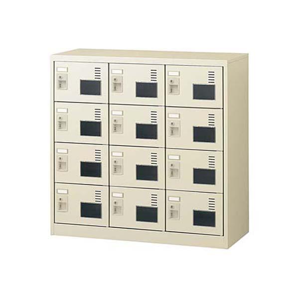 『代引不可』生興 SLCシューズボックス 窓付タイプ 3列4段 12人用 錠なし SLC-M12W-K2 『返品不可』『送料無料（一部地域除く）』_1