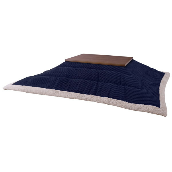 『代引不可』東谷 薄掛こたつ布団 長方形 W190×D230cm ネイビー KK-142NV 『返品不可』『送料無料（一部地域除く）』