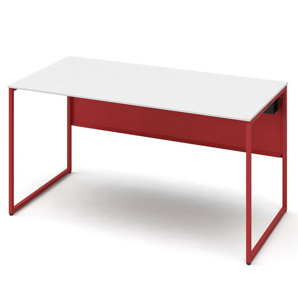 オカムラ 平机 ソリスト スタンダードタイプ オレンジレッド脚 W1400×D700×H720mm ホワイト(メラミン天板) 3K20LD MHF1 [ テレワーク 在宅勤務 在宅ワーク リモートワーク 自宅勤務 在宅 SOHO ]『送料無料（一部地域除く）』の通販は 71,060円