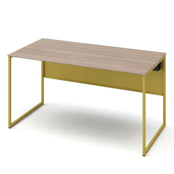 オカムラ 平机 ソリスト スタンダードタイプ イエロー脚 W1400×D700×H720mm チョークドエルム 3K20LD MHH6 [ テレワーク 在宅勤務 在宅ワーク リモートワーク 自宅勤務 在宅 SOHO ]『送料無料（一部地域除く）』の通販は