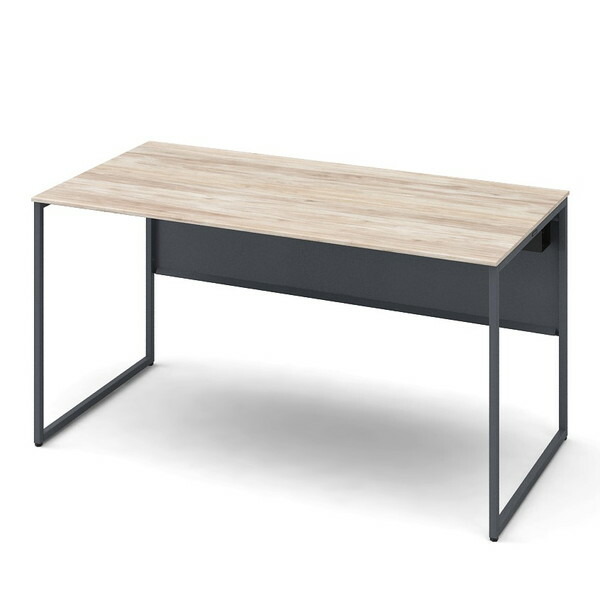 オカムラ 平机 ソリスト スタンダードタイプ ダークグレー脚 W1400×D700×H720mm ビンテージエルム 3K20LD MHK9 [ テレワーク 在宅勤務 在宅ワーク リモートワーク 自宅勤務 在宅 SOHO ]『送料無料（一部地域除く）』の通販は 72,380円