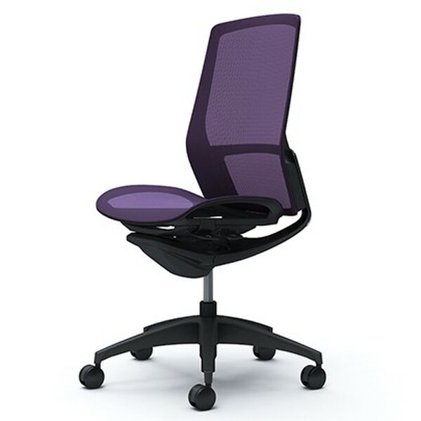 『代引不可』『受注生産品』 オカムラ フィノラ ハイバック 肘なし ブラックパネル ブラックボディ ブラック脚 座メッシュ パープル C735MR F1E0『送料無料（一部地域除く）』