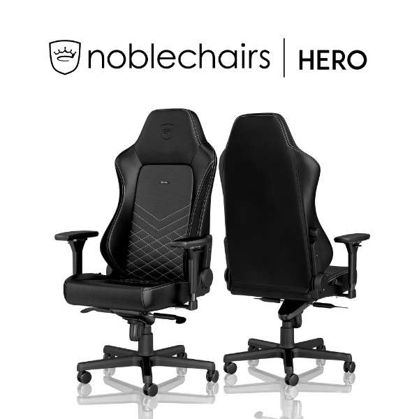 noblechairs ゲーミングチェア HERO ホワイト NBL-HRO-PU-BPW-SGL『送料無料（一部地域除く）』