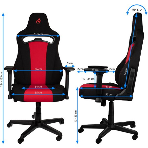 『代引不可』Nitro Concepts ゲーミングチェア E250 レッド NC-E250-BR 『日時指定不可』『送料無料（一部地域除く）』_4