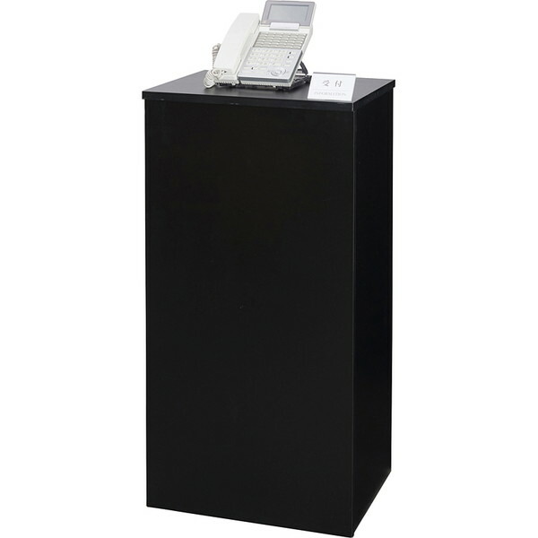 『代引不可』タック 電話カウンター W450×D380×H900mm ブラック TEL9045-BK 『返品不可』『送料無料（一部地域除く）』