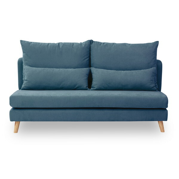 『代引不可』関家具 タピオカ ソファ 3人用 ブルー [ 3Pソファ ソファー 3人掛け クッション付き ファブリック ファブリックソファ ] 『日時指定不可』『返品不可』『送料無料（一部地域除く）』の通販は