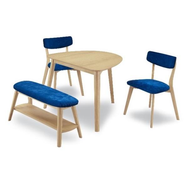 『代引不可』関家具 ピングー ダイニング4点セット ブルー [ ダイニングテーブル ダイニングチェア ベンチ ダイニング セット ]『日時指定不可』『送料無料（一部地域除く）』