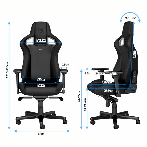 『代引不可』noblechairs ゲーミングチェア EPIC Black Edition NBL-PU-BLA-005 テレワーク 在宅 高級 『日時指定不可』『送料無料（一部地域除く）』_4
