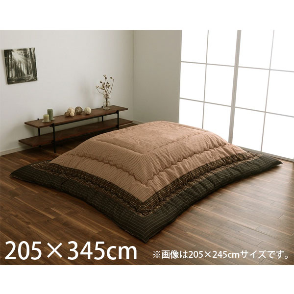 イケヒコ ゆかり こたつ布団 しじら織り 長方形 205×345cm ブラウン YKR205345 [ こたつ 掛け布団 厚掛け 和モダン 日本製 ]『送料無料（一部地域除く）』