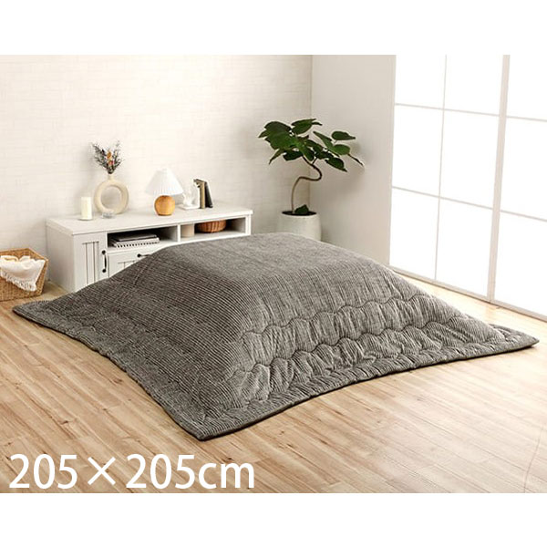 イケヒコ グランド こたつ布団 コーデュロイ 正方形 205×205cm グレー G6840009 [ こたつ 薄掛け コンパクト収納 無地 洗える ]『送料無料（一部地域除く）』