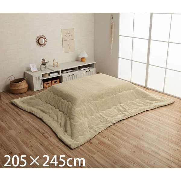 『代引不可』イケヒコ ラピアス こたつ布団 リバーシブル 長方形 205×245cm ミルキーベージュ G6843039『送料無料（一部地域除く）』