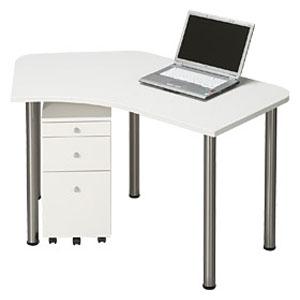 『代引不可』Garage パソコンデスク L型デスク D2 D2-B-ST 白 ホワイト【送料無料（一部地域除く）】