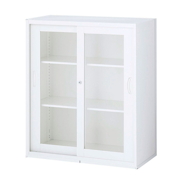 生興 クウォール システム収納庫 枠付ガラス3枚引戸書庫 W900×D450×H1050 RW45-310SG エントリーでポイント10倍\u003cbr\u003e『ポイント5倍』 生興 クウォール