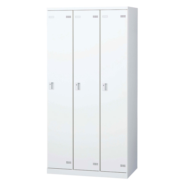 『代引不可』生興 SLBロッカー(扉ホワイト) 3人用 コインリターン錠 W900×D515×H1800mm SLBW-3-R『送料無料（一部地域除く）』