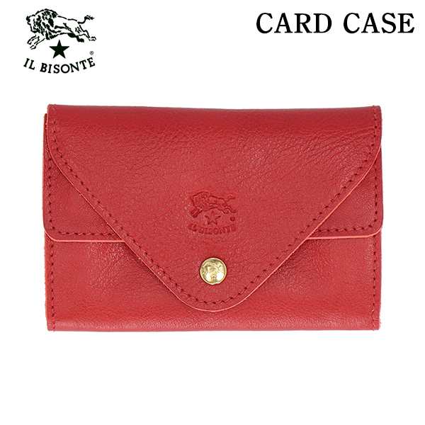 IL BISONTE イルビゾンテ CARD CASE カードケース RED レッド RE155 SCC039 PV0005『送料無料（一部地域除く）』