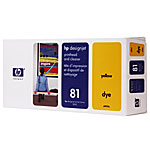 『代引不可』HP81(C4953A) プリントヘッド/クリーナー イエロー 純正品 インクカートリッジ『送料無料（一部地域除く）』