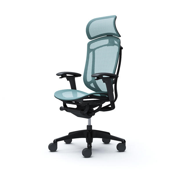 【受注生産品】 オカムラ オフィスチェア コンテッサ セコンダ エクストラハイバック 大型固定ヘッドレスト ブラックフレーム ブラックボディ 座メッシュ アジャストアーム セージ CC85MR FPG6『送料無料（一部地域除く）』の通販は 230,230円