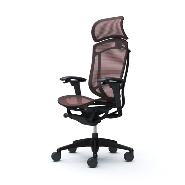 『代引不可』『受注生産品』オカムラ オフィスチェア コンテッサ セコンダ エクストラハイバック 大型固定ヘッドレスト ブラックフレーム ブラックボディ 座メッシュ アジャストアーム ダークブラウン CC85MR FPG8『送料無料（一部地域除く）』