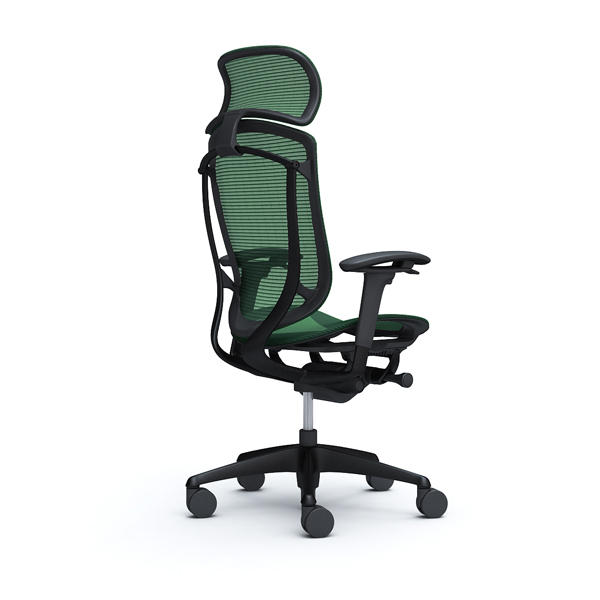 『代引不可』『受注生産品』オカムラ オフィスチェア コンテッサ セコンダ エクストラハイバック 大型固定ヘッドレスト ブラックフレーム ブラックボディ 座メッシュ アジャストアーム ダークグリーン CC85MR FPH5『送料無料（一部地域除く）』_1