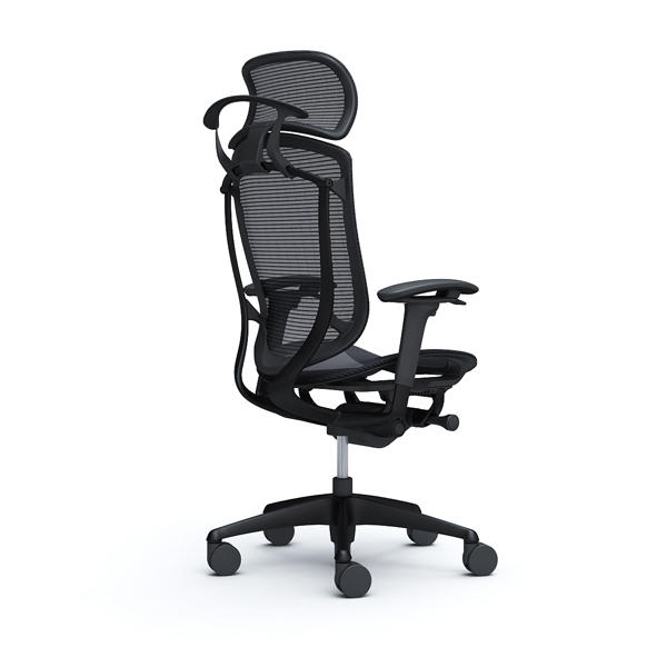 『代引不可』『受注生産品』オカムラ オフィスチェア コンテッサ セコンダ エクストラハイバック 大型固定ヘッドレスト ブラックフレーム ブラックボディ 座メッシュ アジャストアーム ハンガー付 ブラック CC86MR FPG1『送料無料（一部地域除く）』_1