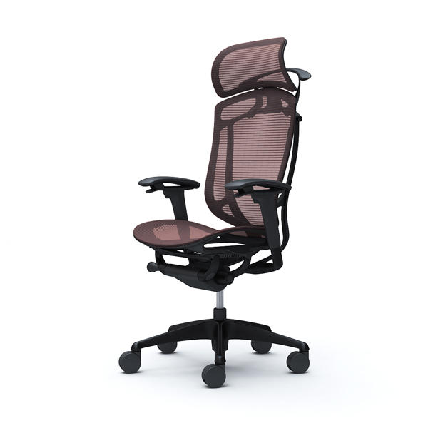 『代引不可』『受注生産品』オカムラ オフィスチェア コンテッサ セコンダ エクストラハイバック 大型固定ヘッドレスト ブラックフレーム ブラックボディ 座メッシュ アジャストアーム ハンガー付 ダークブラウン CC86MR FPG8『送料無料（一部地域除く）』
