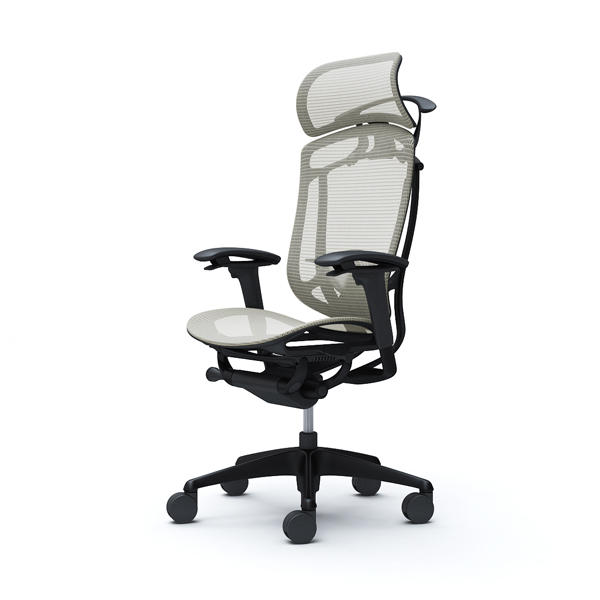 『代引不可』『受注生産品』オカムラ オフィスチェア コンテッサ セコンダ エクストラハイバック 大型固定ヘッドレスト ブラックフレーム ブラックボディ 座メッシュ アジャストアーム ランバーサポート付 ハンガー付 ホワイト CC86MS FPG2『送料無料（一部地域除く）』