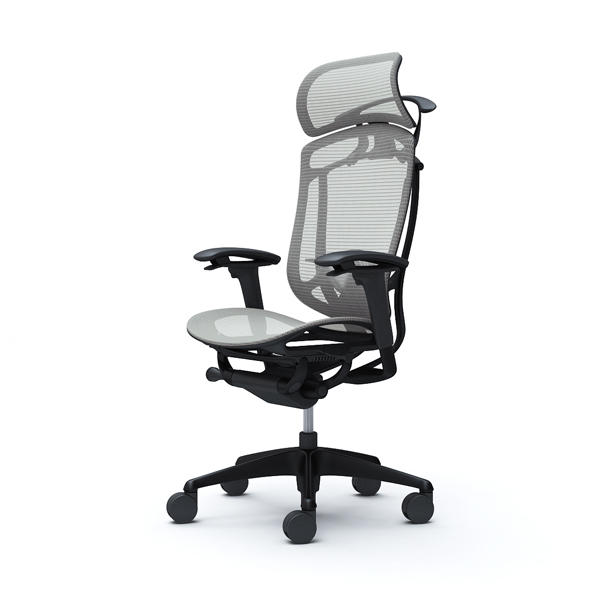 『代引不可』『受注生産品』オカムラ オフィスチェア コンテッサ セコンダ エクストラハイバック 大型固定ヘッドレスト ブラックフレーム ブラックボディ 座メッシュ アジャストアーム ランバーサポート付 ハンガー付 ライトグレー CC86MS FPG3『送料無料（一部地域除く）』