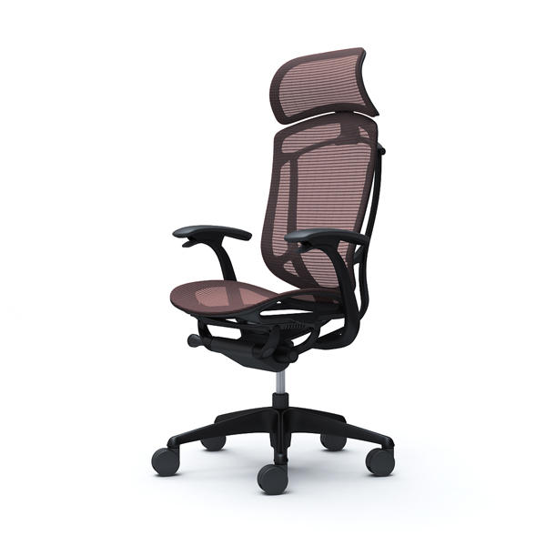『代引不可』『受注生産品』オカムラ オフィスチェア コンテッサ セコンダ エクストラハイバック 大型固定ヘッドレスト ブラックフレーム ブラックボディ 座メッシュ デザインアーム ダークブラウン CC45MR FPG8『送料無料（一部地域除く）』