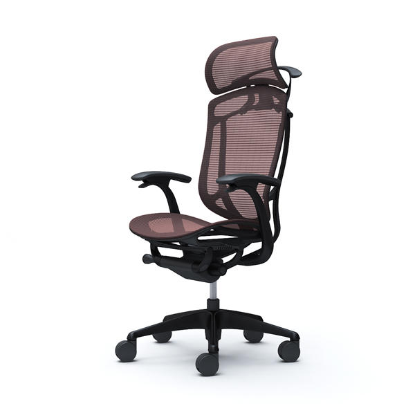 『代引不可』『受注生産品』オカムラ オフィスチェア コンテッサ セコンダ エクストラハイバック 大型固定ヘッドレスト ブラックフレーム ブラックボディ 座メッシュ デザインアーム ハンガー付 ダークブラウン CC46MR FPG8『送料無料（一部地域除く）』