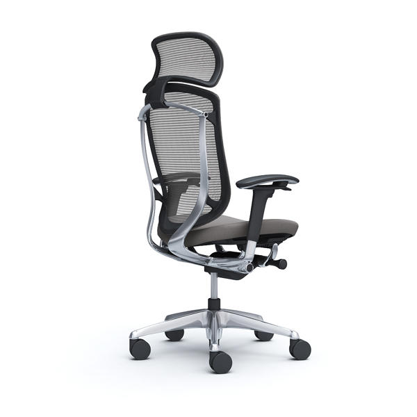 『代引不可』『受注生産品』オカムラ オフィスチェア コンテッサ セコンダ エクストラハイバック 大型固定ヘッドレスト ポリッシュフレーム ブラックボディ 座クッション アジャストアーム ミディアムグレー CC87BR FPD2『送料無料（一部地域除く）』_1