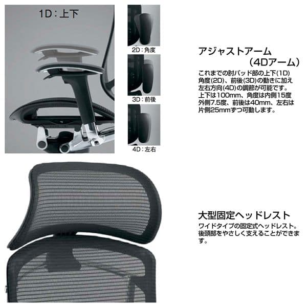 『代引不可』『受注生産品』オカムラ オフィスチェア コンテッサ セコンダ エクストラハイバック 大型固定ヘッドレスト ポリッシュフレーム ブラックボディ 座クッション アジャストアーム ミディアムグレー CC87BR FPD2『送料無料（一部地域除く）』_2