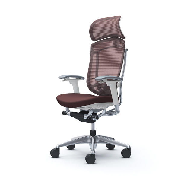【受注生産品】 オカムラ オフィスチェア コンテッサ セコンダ エクストラハイバック 大型固定ヘッドレスト ポリッシュフレーム ホワイトボディ 座クッション アジャストアーム ランバーサポート付 ダークブラウン CC87BZ FPC8『送料無料（一部地域除く）』の通販は 129,800円