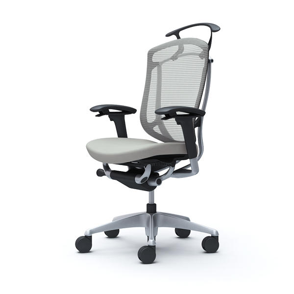 【受注生産品】 オカムラ オフィスチェア コンテッサ セコンダ ハイバック シルバーフレーム ブラックボディ 座クッション アジャストアーム ハンガー付 ライトグレー CC84GR FPC3『送料無料（一部地域除く）』の通販は 111,870円