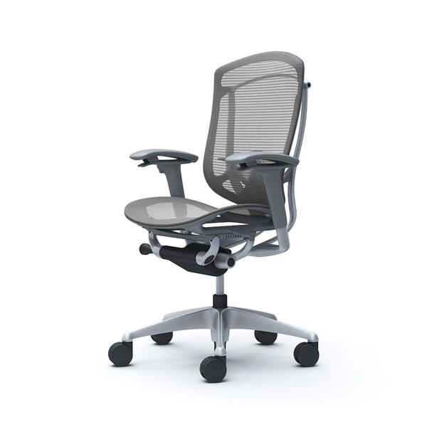【受注生産品】 オカムラ オフィスチェア コンテッサ セコンダ ハイバック シルバーフレーム グレーボディ 座メッシュ アジャストアーム ランバーサポート付 ミディアムグレー CC81GE FPH2『送料無料（一部地域除く）』の通販は 106,810円