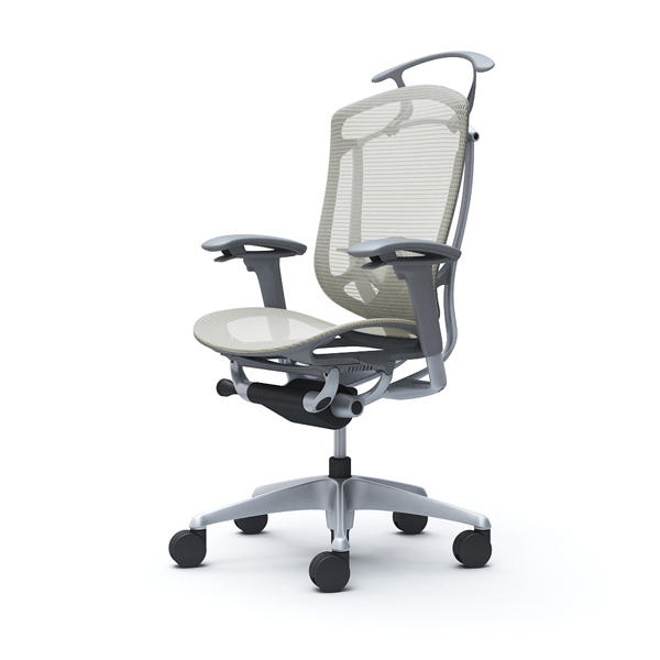 【受注生産品】 オカムラ オフィスチェア コンテッサ セコンダ ハイバック シルバーフレーム グレーボディ 座メッシュ アジャストアーム ランバーサポート付 ハンガー付 ホワイト CC82GE FPG2『送料無料（一部地域除く）』の通販は 118,360円
