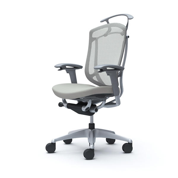 【受注生産品】 オカムラ オフィスチェア コンテッサ セコンダ ハイバック シルバーフレーム グレーボディ 座クッション アジャストアーム ハンガー付 ライトグレー CC84GA FPC3『送料無料(一部地域除く)』の通販は 111,870円