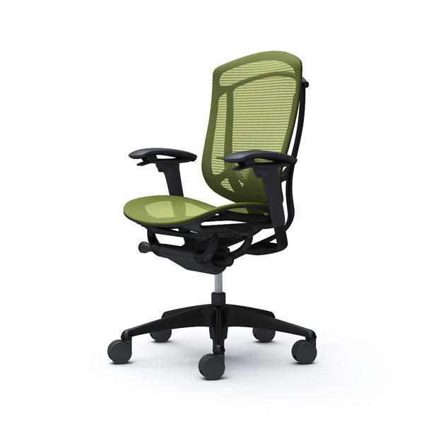 【受注生産品】 オカムラ オフィスチェア コンテッサ セコンダ ハイバック ブラックフレーム ブラックボディ 座メッシュ アジャストアーム ランバーサポート付 グリーン CC81MS FPG5『送料無料（一部地域除く）』の通販は 213,620円