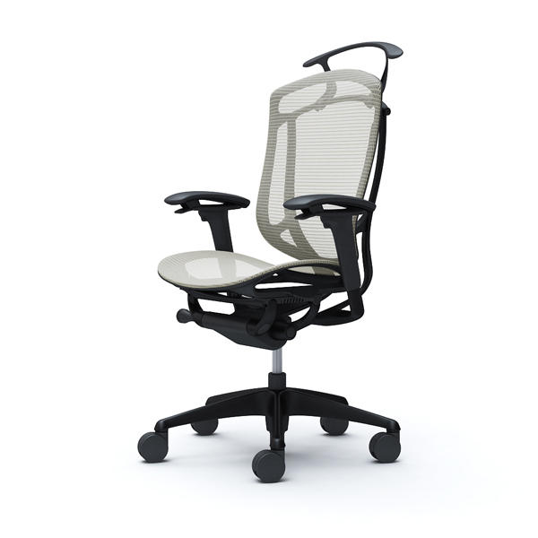 【受注生産品】 オカムラ オフィスチェア コンテッサ セコンダ ハイバック ブラックフレーム ブラックボディ 座メッシュ アジャストアーム ハンガー付 ホワイト CC82MR FPG2『送料無料（一部地域除く）』の通販は 111,870円