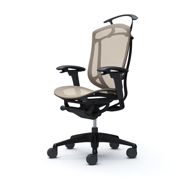 【受注生産品】 オカムラ オフィスチェア コンテッサ セコンダ ハイバック ブラックフレーム ブラックボディ 座メッシュ アジャストアーム ハンガー付 ベージュ CC82MR FPG7『送料無料（一部地域除く）』の通販は 223,740円