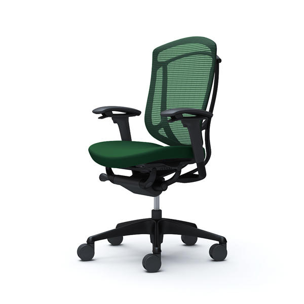 【受注生産品】 オカムラ オフィスチェア コンテッサ セコンダ ハイバック ブラックフレーム ブラックボディ 座クッション アジャストアーム ダークグリーン CC83MR FPD5『送料無料（一部地域除く）』の通販は