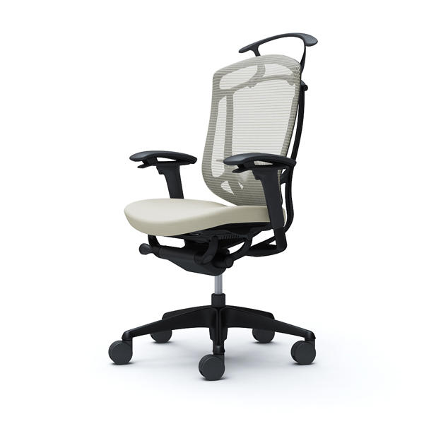 【受注生産品】 オカムラ オフィスチェア コンテッサ セコンダ ハイバック ブラックフレーム ブラックボディ 座クッション アジャストアーム ランバーサポート付 ハンガー付 ホワイト CC84MS FPC2『送料無料（一部地域除く）』の通販は 118,360円