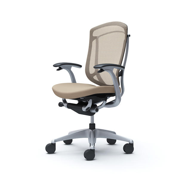 【受注生産品】 オカムラ オフィスチェア コンテッサ セコンダ ハイバック シルバーフレーム ブラックボディ 座クッション デザインアーム ベージュ CC43GR FPC7『送料無料（一部地域除く）』の通販は