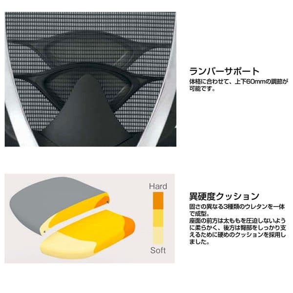 『代引不可』『受注生産品』オカムラ オフィスチェア コンテッサ セコンダ ハイバック シルバーフレーム ブラックボディ 座クッション デザインアーム ランバーサポート付 ライトグレー CC43GS FPC3『送料無料（一部地域除く）』_2
