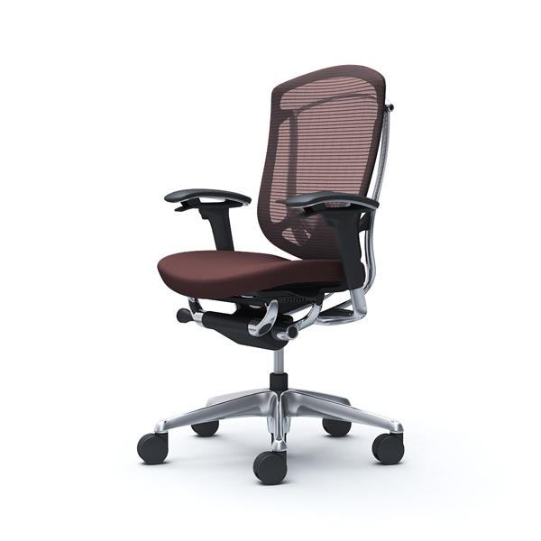 【受注生産品】 オカムラ オフィスチェア コンテッサ セコンダ ハイバック ポリッシュフレーム ブラックボディ 座クッション アジャストアーム ランバーサポート付 ダークブラウン CC83BS FPC8『送料無料（一部地域除く）』の通販は 230,120円