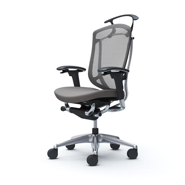 【受注生産品】 オカムラ オフィスチェア コンテッサ セコンダ ハイバック ポリッシュフレーム ブラックボディ 座クッション アジャストアーム ハンガー付 ミディアムグレー CC84BR FPD2『送料無料（一部地域除く）』の通販は 240,240円